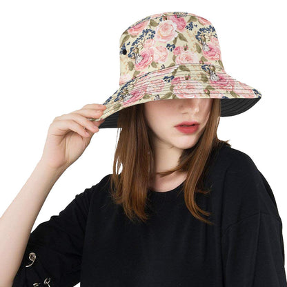 Floral Pink Butterfly Print Unisex Bucket Hat