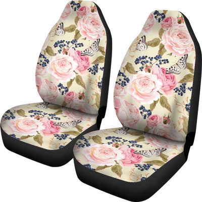 Floral Pink Butterfly Print Universal Fit Car Seat Covers