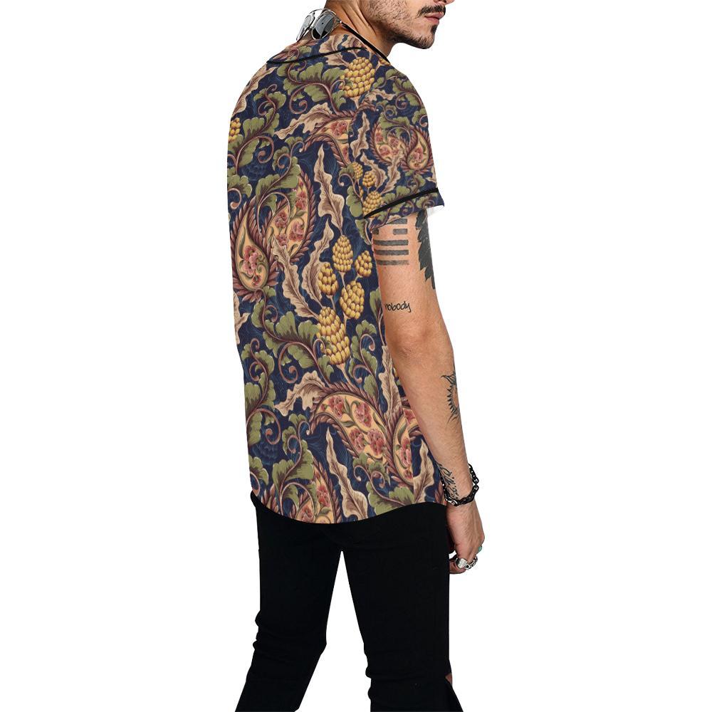 Floral Vintage Classic Print Baseball Jersey-JTAMIGO.COM