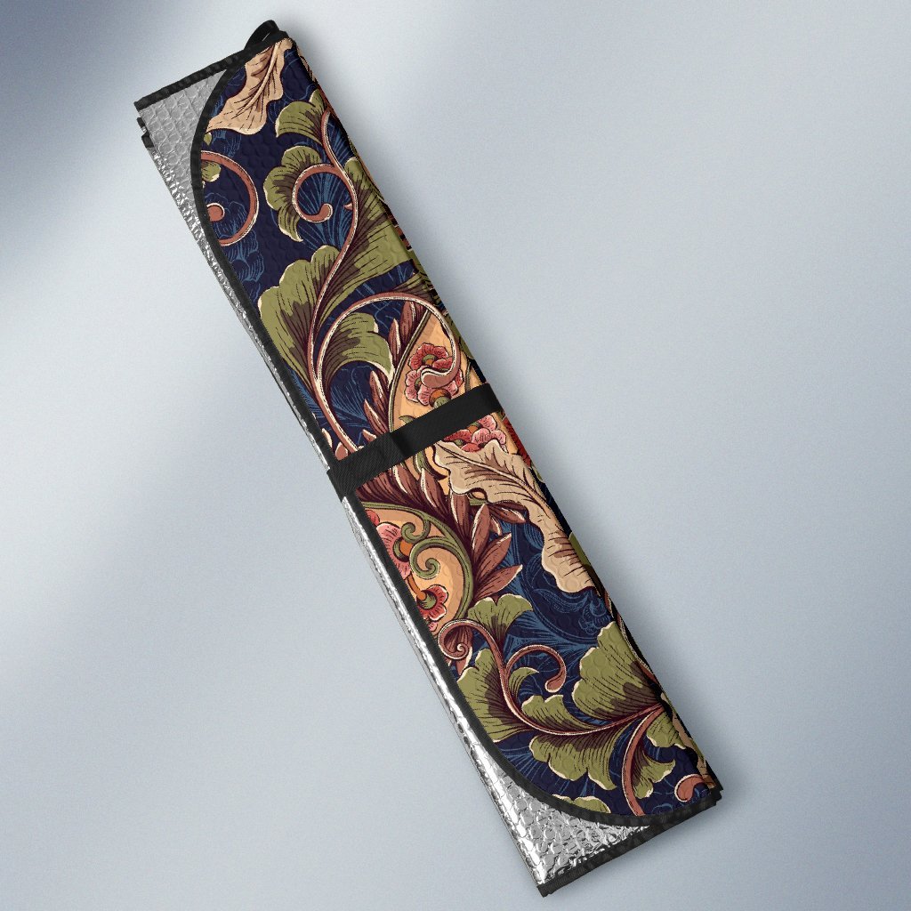 Floral Vintage Classic Print Car Sun Shade For Windshield