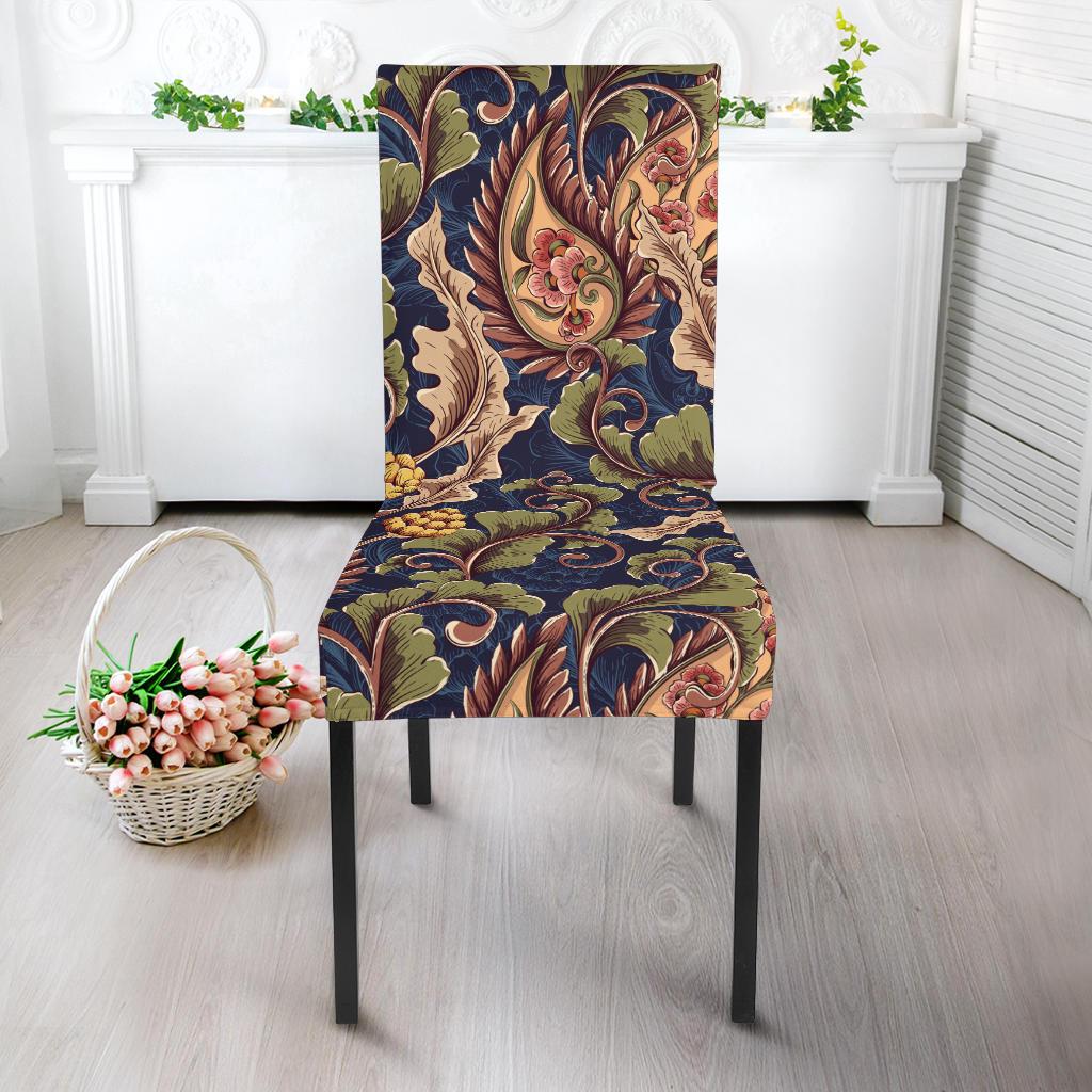 Floral Vintage Classic Print Dinning Chair Slipper-JTAMIGO.COM