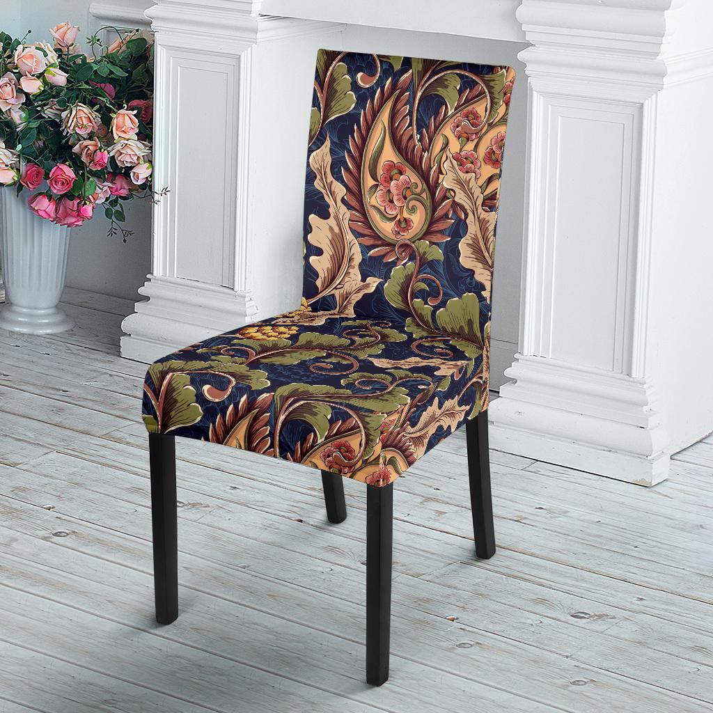 Floral Vintage Classic Print Dinning Chair Slipper-JTAMIGO.COM