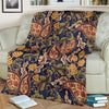 Floral Vintage Classic Print Fleece Blanket