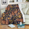 Floral Vintage Classic Print Fleece Blanket