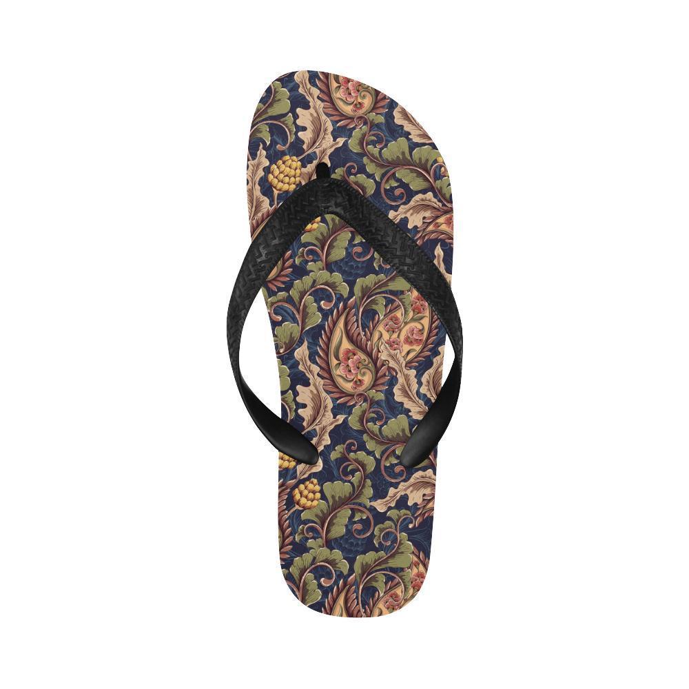 Floral Vintage Classic Print Flip Flops-JTAMIGO.COM