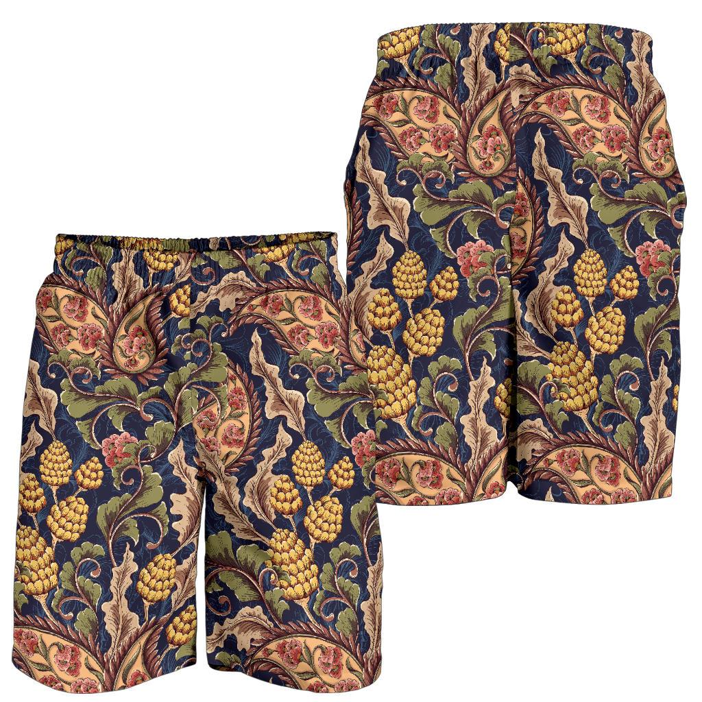 Floral Vintage Classic Print Mens Shorts-JTAMIGO.COM