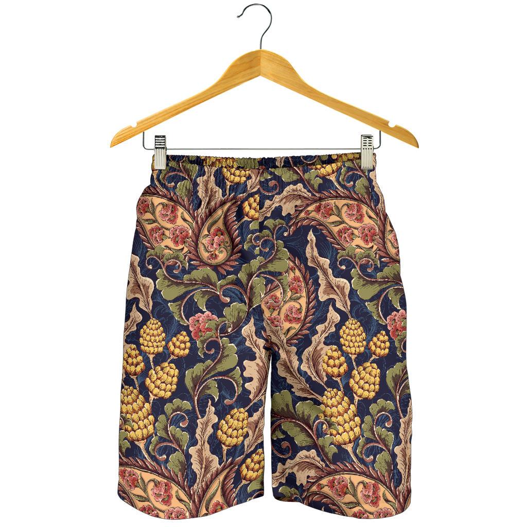 Floral Vintage Classic Print Mens Shorts-JTAMIGO.COM