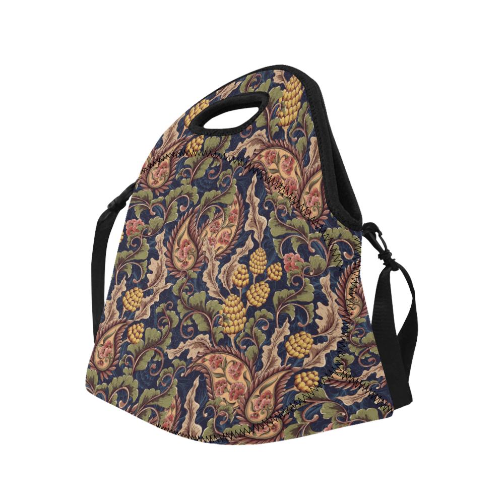 Floral Vintage Classic Print Neoprene Lunch Bag (Model 1669)(Large)-JTAMIGO.COM