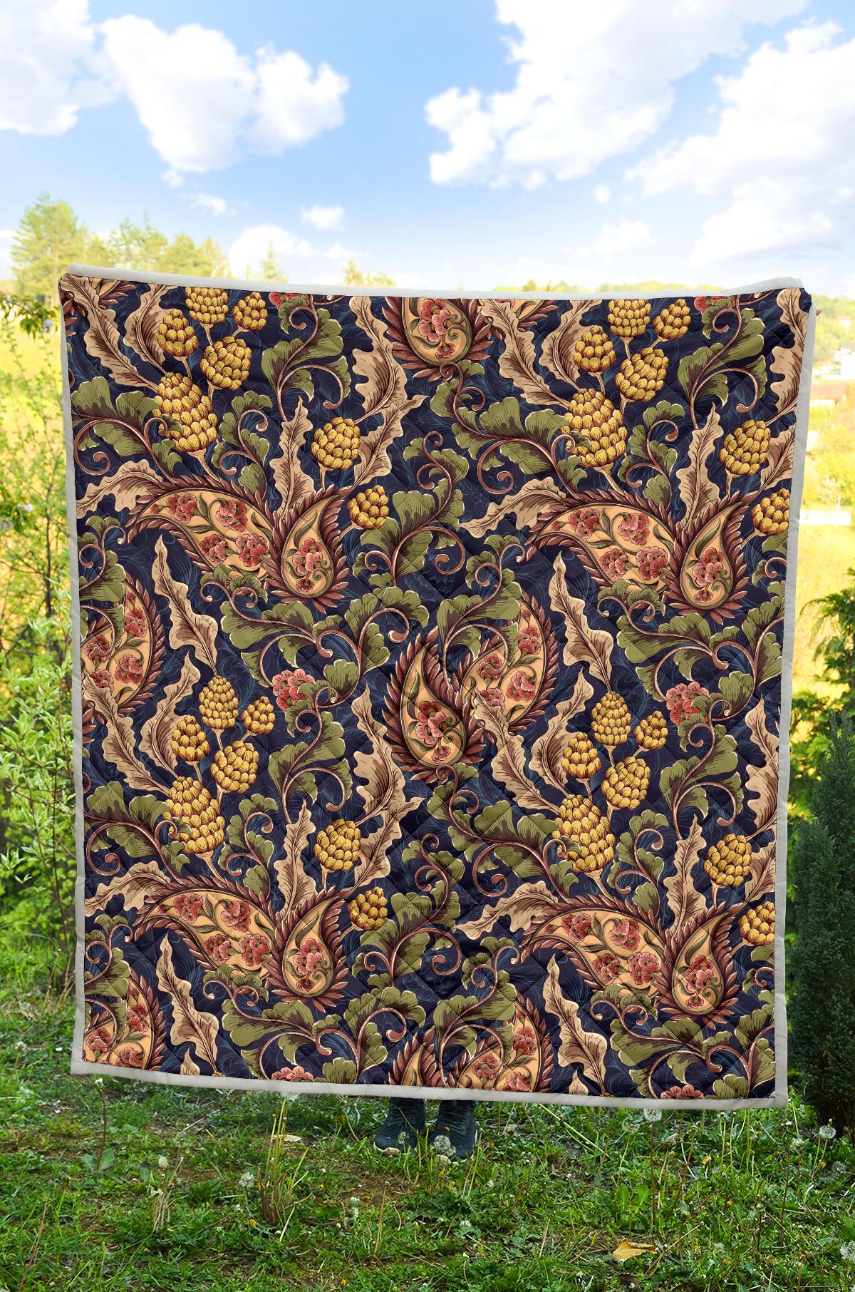 Floral Vintage Classic Print Premium Quilt-JTAMIGO.COM