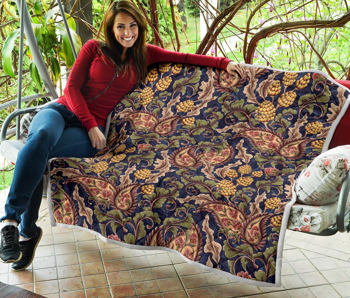 Floral Vintage Classic Print Premium Quilt-JTAMIGO.COM