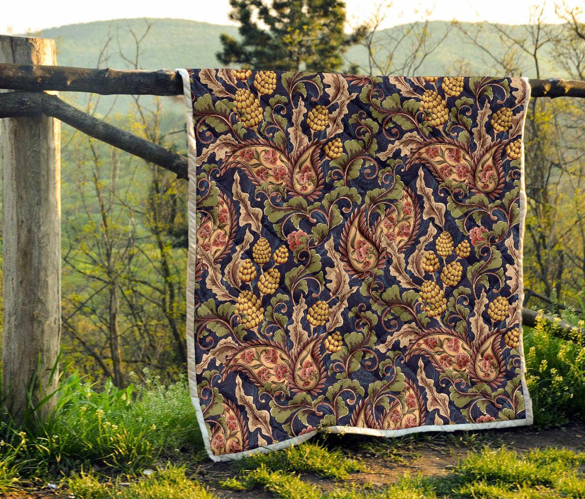 Floral Vintage Classic Print Premium Quilt-JTAMIGO.COM