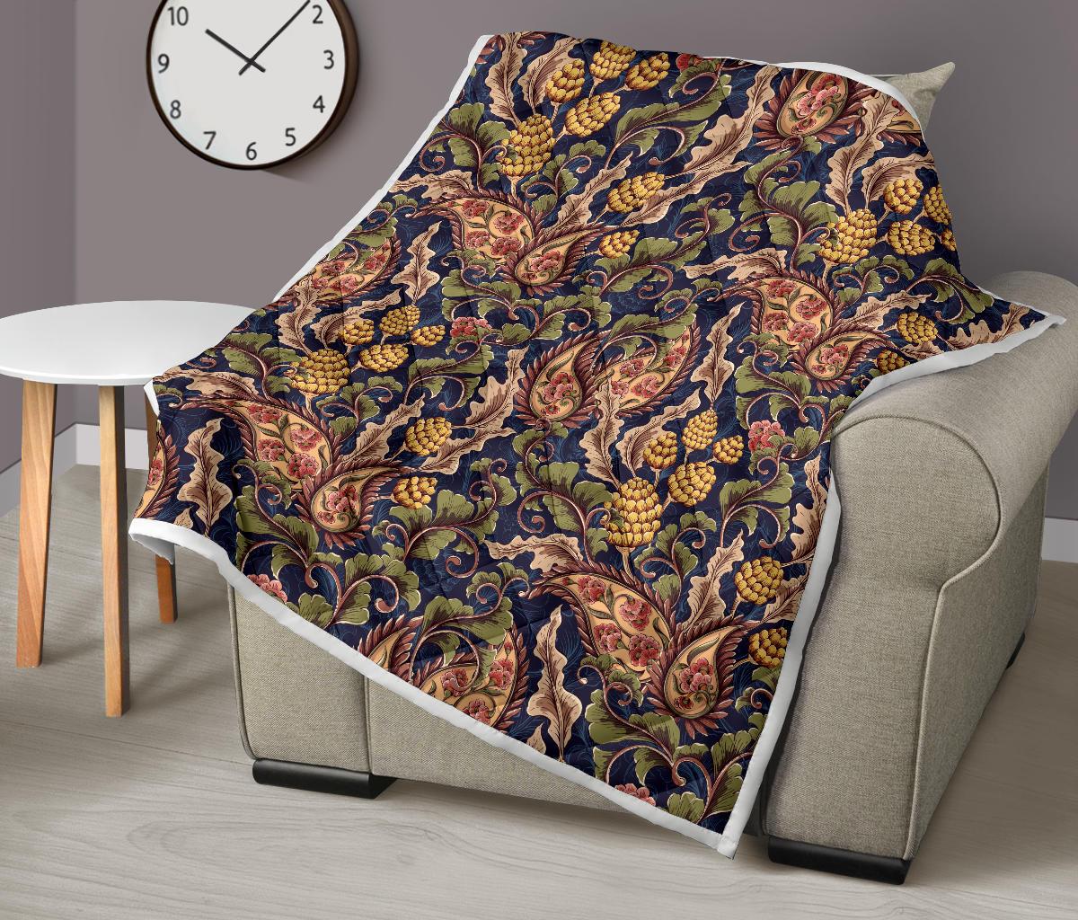 Floral Vintage Classic Print Premium Quilt-JTAMIGO.COM