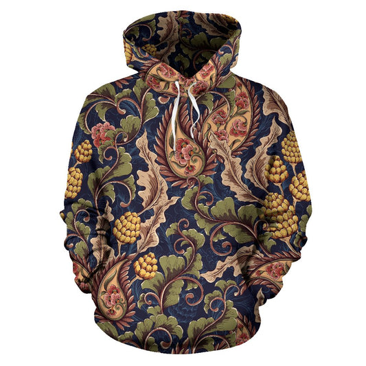 Floral Vintage Classic Print Pullover Hoodie