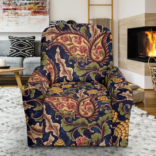 Floral Vintage Classic Print Single Sofa Slipcover -JTAMIGO.COM