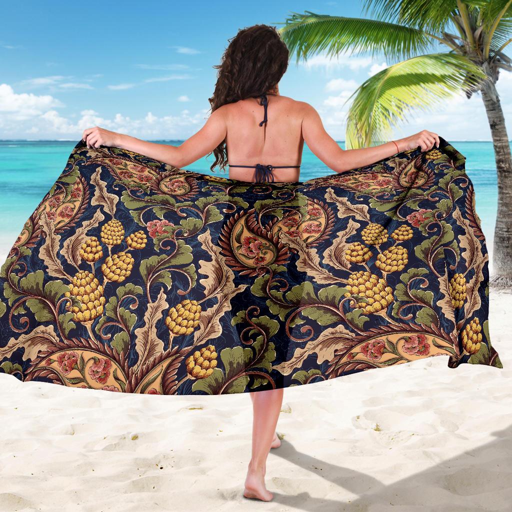Floral Vintage Classic Print Sarong Pareo Wrap