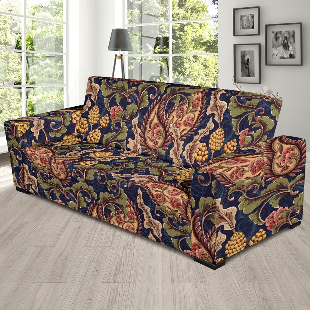 Floral Vintage Classic Print Sofa Slipcover-JTAMIGO.COM
