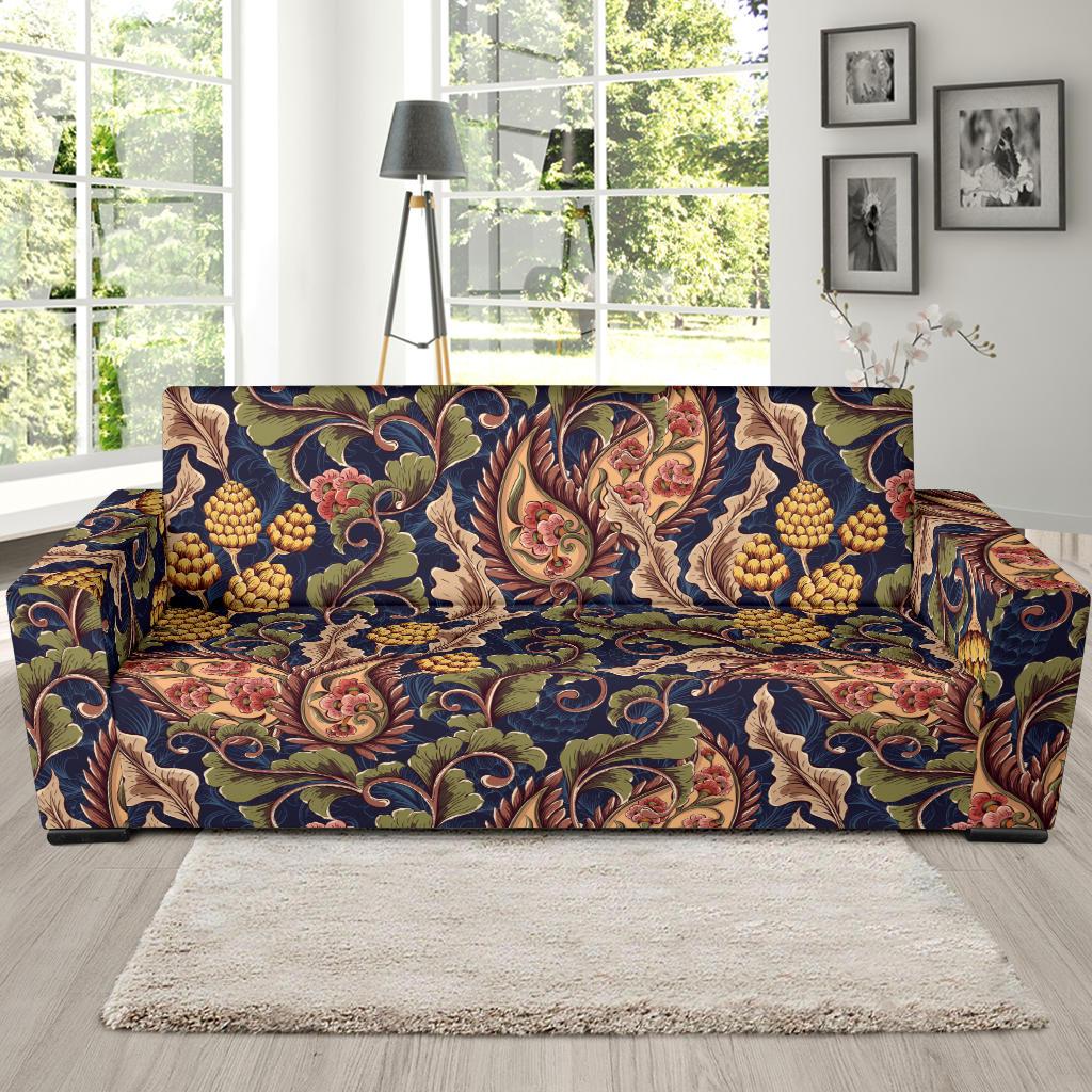 Floral Vintage Classic Print Sofa Slipcover-JTAMIGO.COM