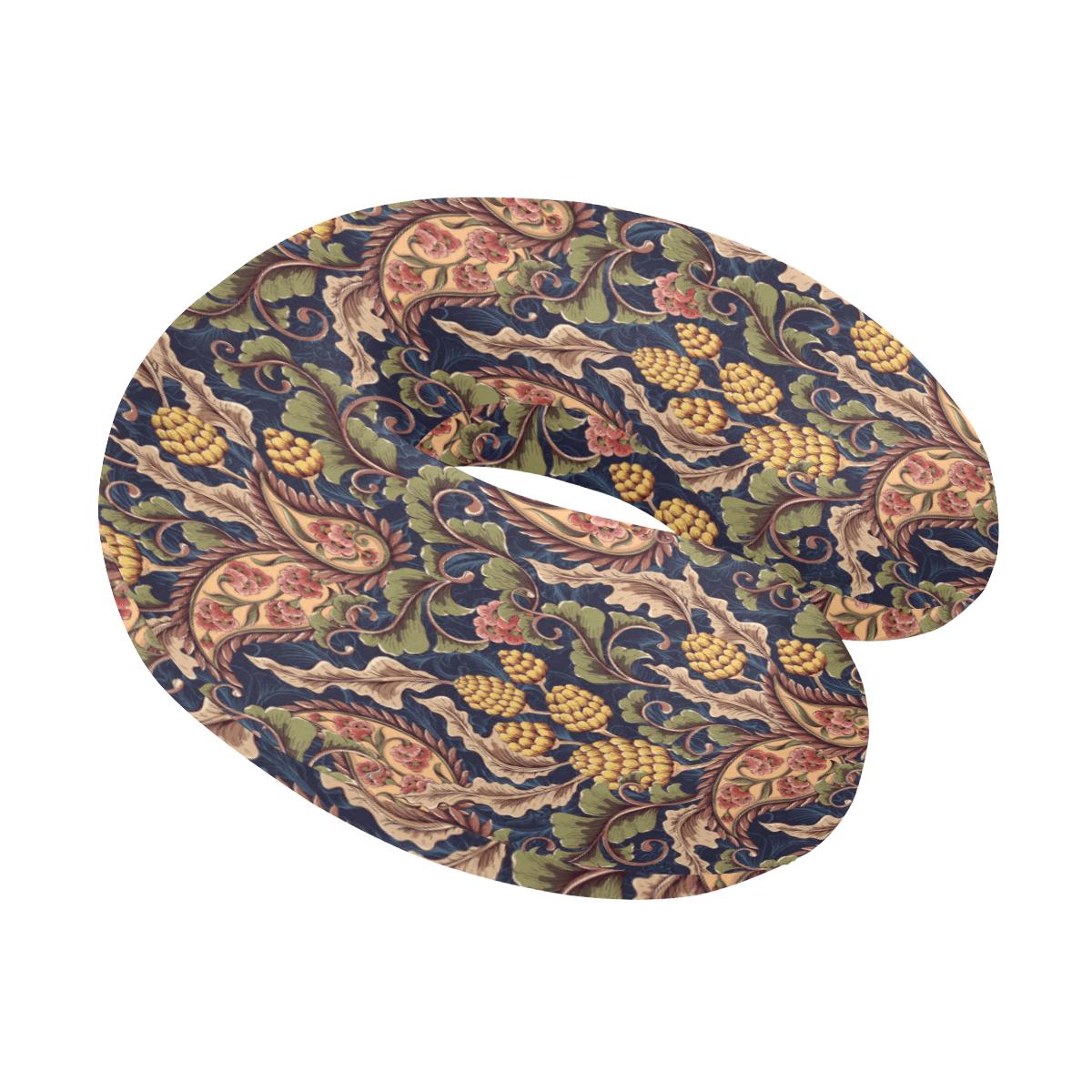 Floral Vintage Classic Print U-Shaped Travel Neck Pillow-JTAMIGO.COM