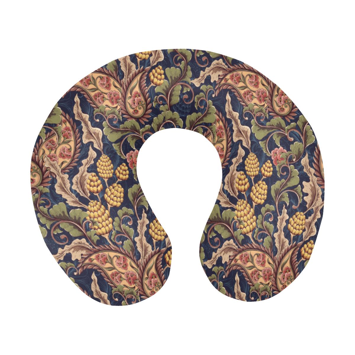 Floral Vintage Classic Print U-Shaped Travel Neck Pillow-JTAMIGO.COM