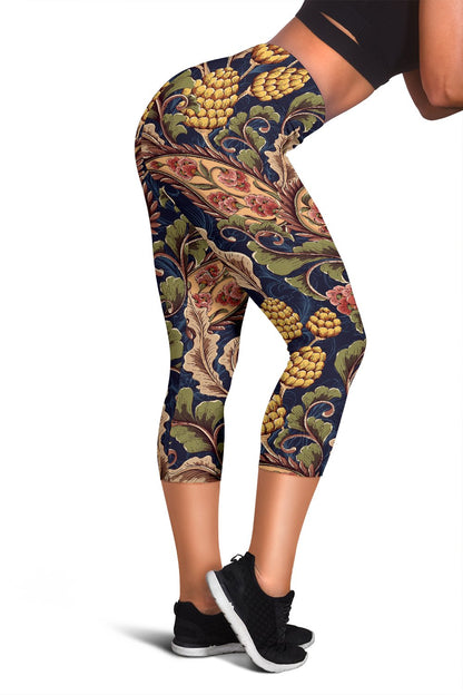 Floral Vintage Classic Print Women Capris