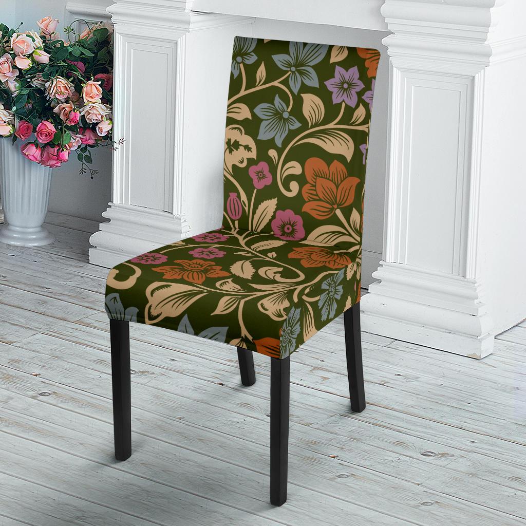 Floral Vintage Print Pattern Dinning Chair Slipper-JTAMIGO.COM