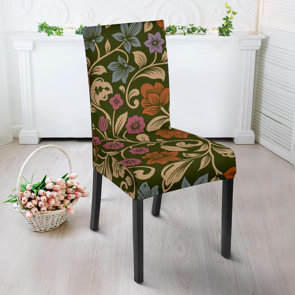 Floral Vintage Print Pattern Dinning Chair Slipper-JTAMIGO.COM