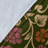 Floral Vintage Print Pattern Fleece Blanket