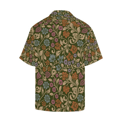Floral Vintage Print Pattern Men Aloha Hawaiian Shirt