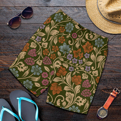 Floral Vintage Print Pattern Mens Shorts-JTAMIGO.COM