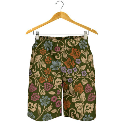 Floral Vintage Print Pattern Mens Shorts-JTAMIGO.COM
