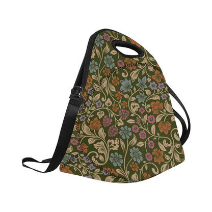 Floral Vintage Print Pattern Neoprene Lunch Bag (Model 1669)(Large)-JTAMIGO.COM
