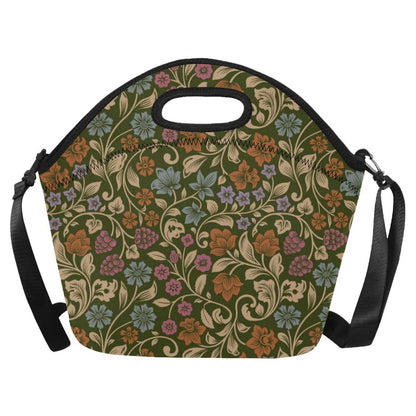 Floral Vintage Print Pattern Neoprene Lunch Bag (Model 1669)(Large)-JTAMIGO.COM