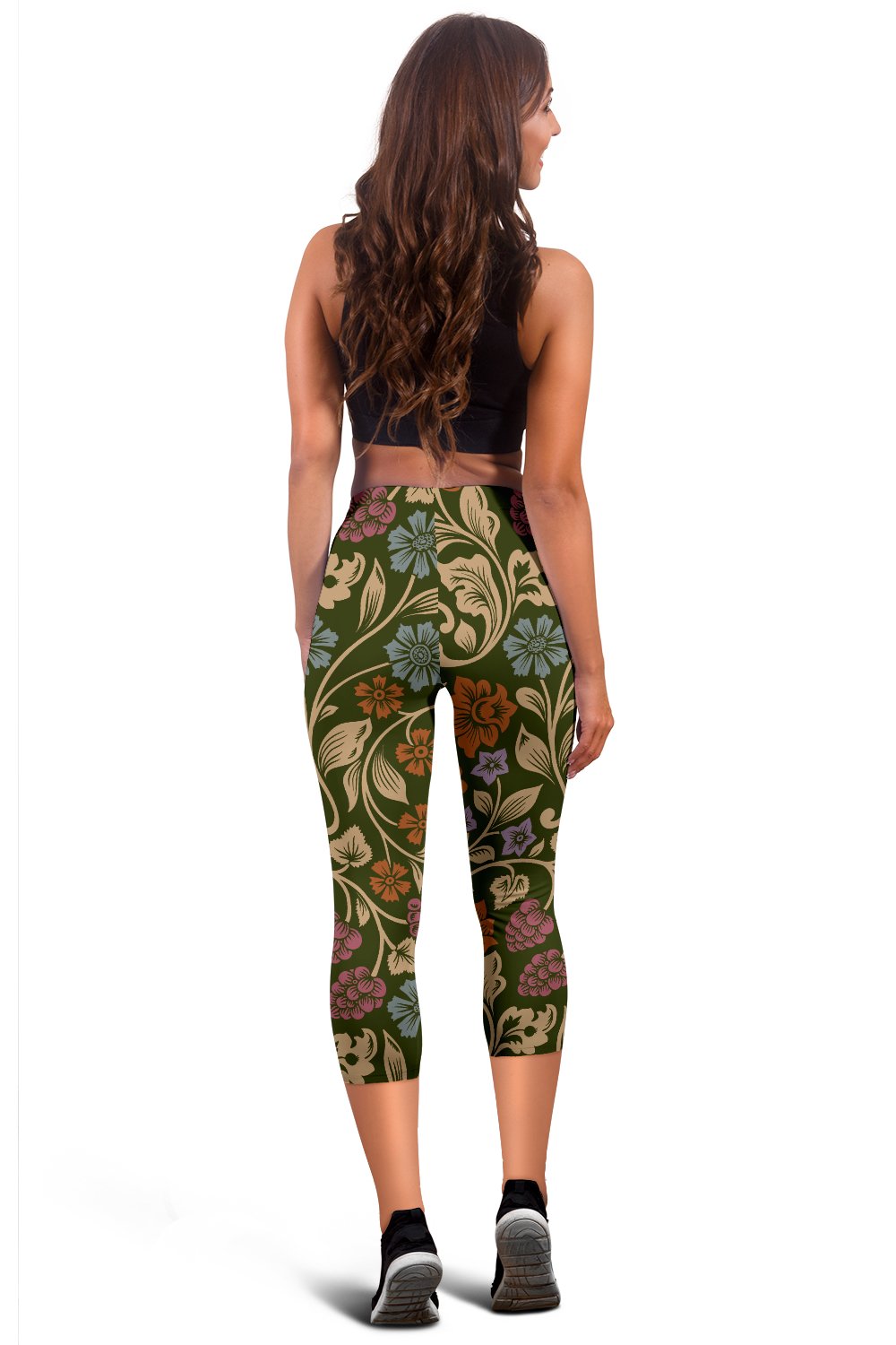 Floral Vintage Print Pattern Women Capris