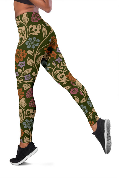 Floral Vintage Print Pattern Women Leggings
