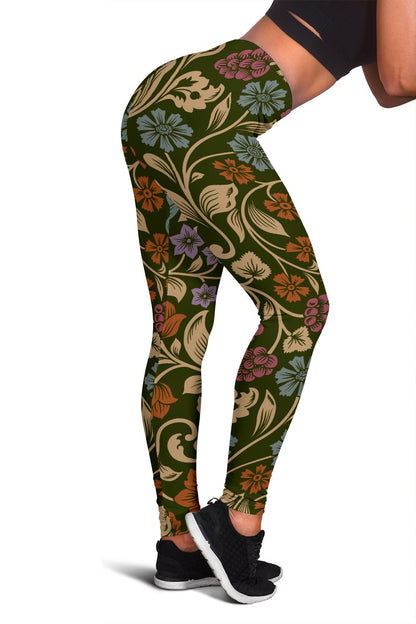 Floral Vintage Print Pattern Women Leggings