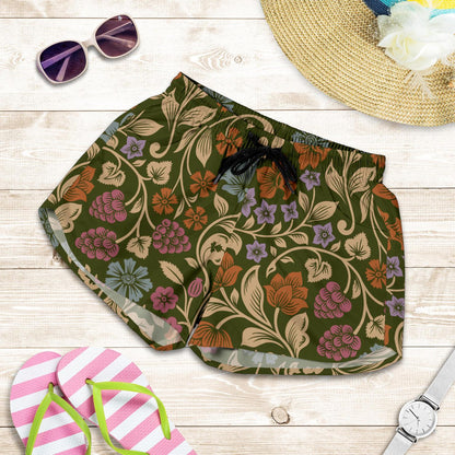 Floral Vintage Print Pattern Women Shorts-JTAMIGO.COM