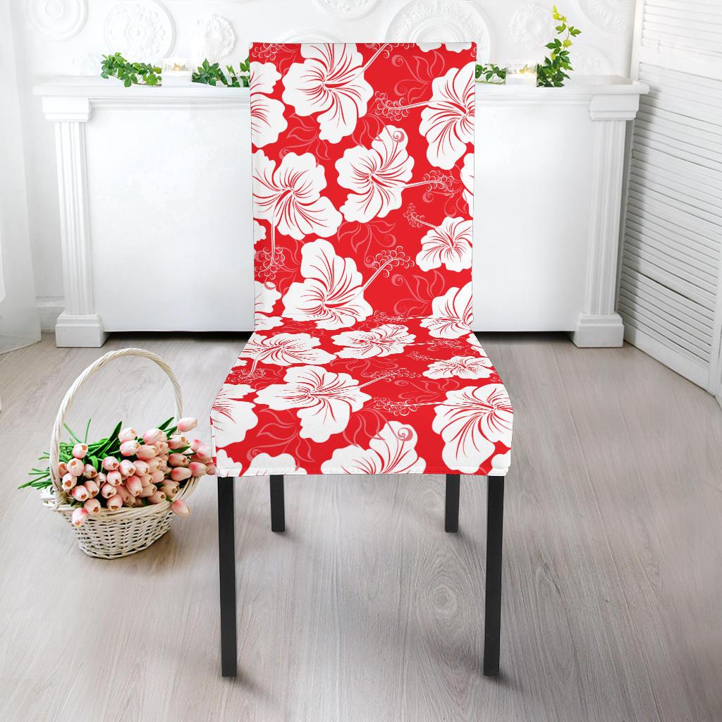 Flower Hawaiian Hibiscus Red Background Print Dinning Chair Slipper-JTAMIGO.COM