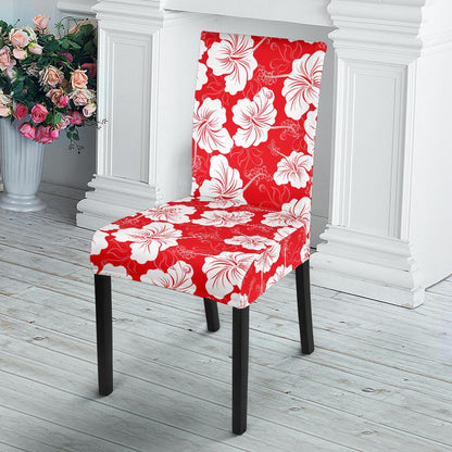 Flower Hawaiian Hibiscus Red Background Print Dinning Chair Slipper-JTAMIGO.COM