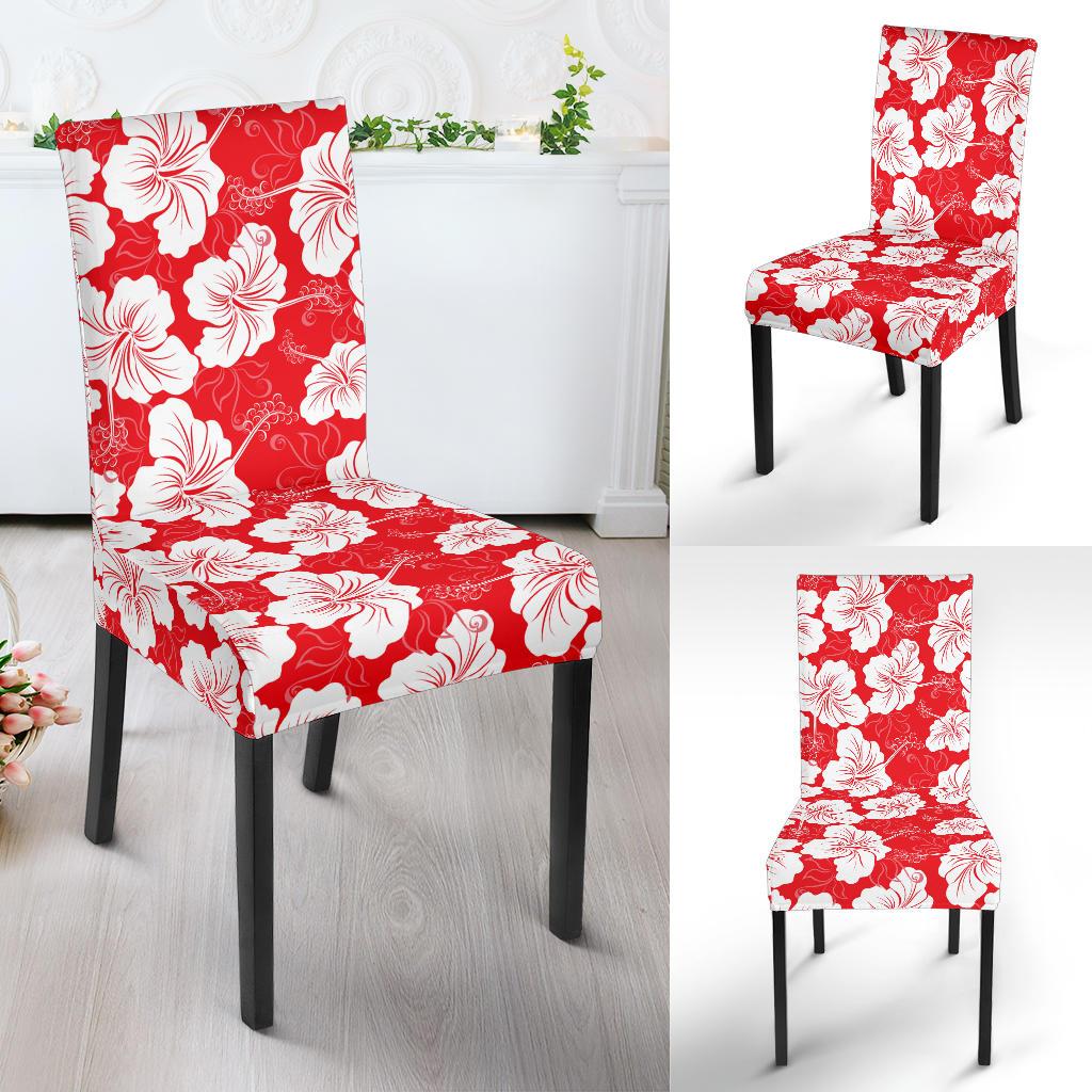 Flower Hawaiian Hibiscus Red Background Print Dinning Chair Slipper-JTAMIGO.COM