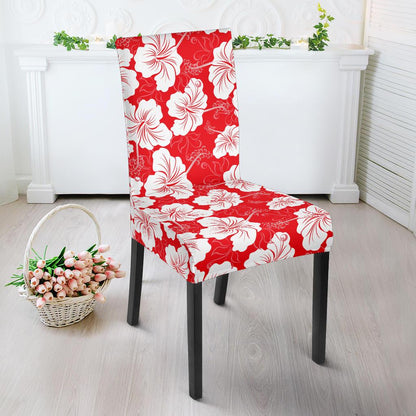 Flower Hawaiian Hibiscus Red Background Print Dinning Chair Slipper-JTAMIGO.COM