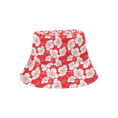 Flower Hawaiian Hibiscus Red Background Print Unisex Bucket Hat
