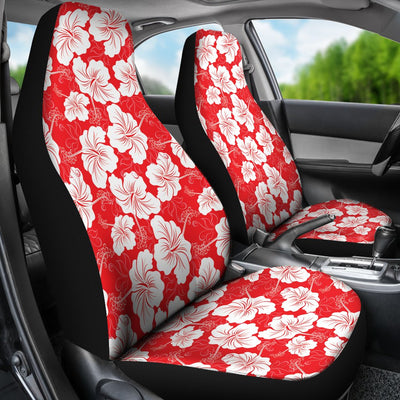Flower Hawaiian Hibiscus Red Background Print Universal Fit Car Seat Covers