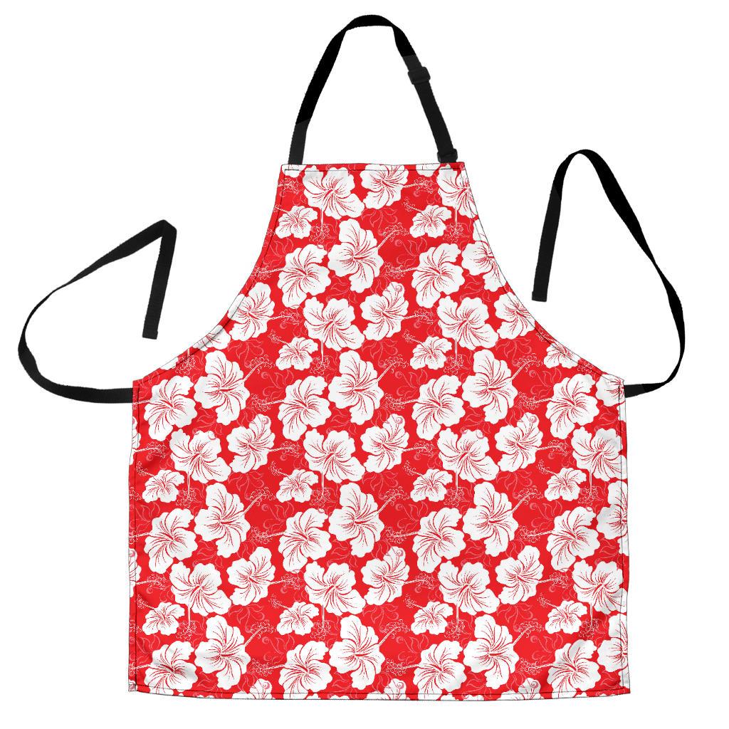 Flower Hawaiian Hibiscus Red Background Print Women Apron