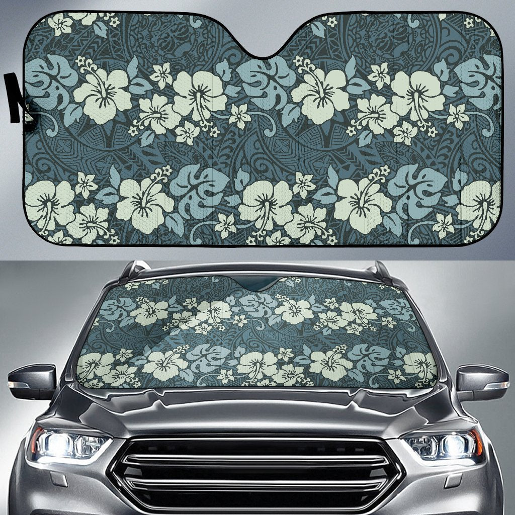 Flower Hawaiian Hibiscus Style Print Pattern Car Sun Shade For Windshield