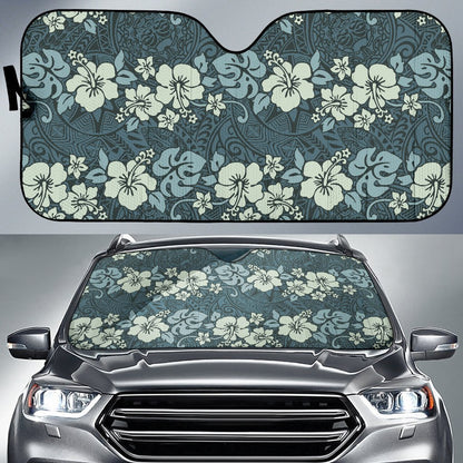 Flower Hawaiian Hibiscus Style Print Pattern Car Sun Shade For Windshield