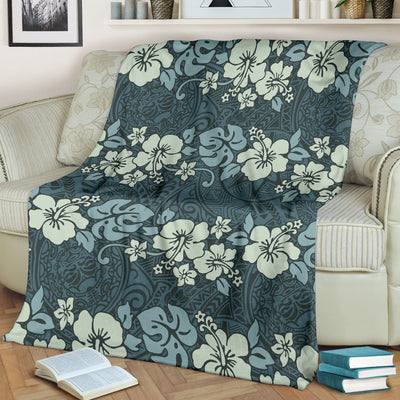 Flower Hawaiian Hibiscus Style Print Pattern Fleece Blanket