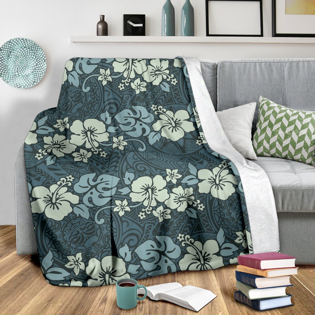 Flower Hawaiian Hibiscus Style Print Pattern Fleece Blanket