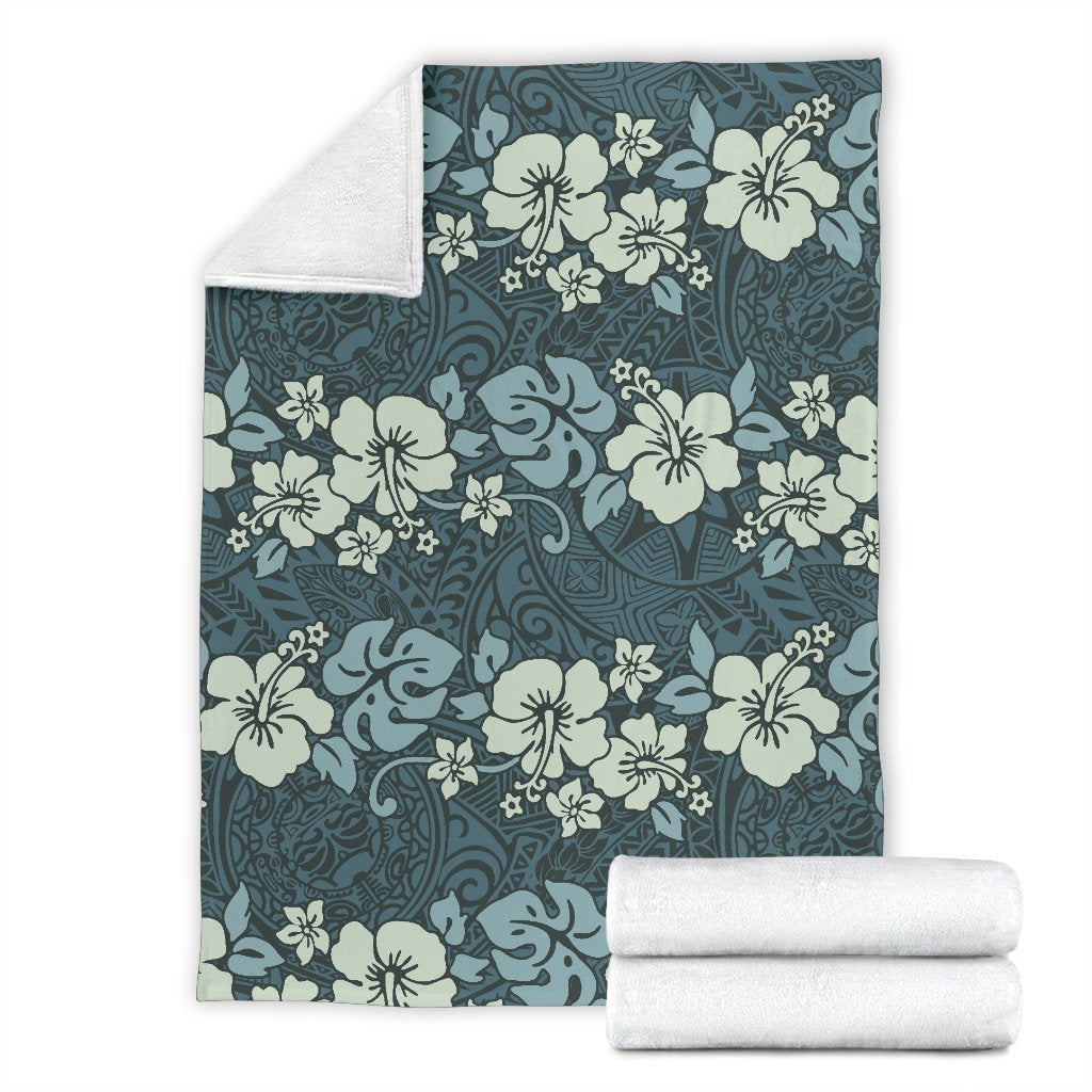 Flower Hawaiian Hibiscus Style Print Pattern Fleece Blanket