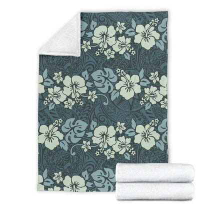 Flower Hawaiian Hibiscus Style Print Pattern Fleece Blanket