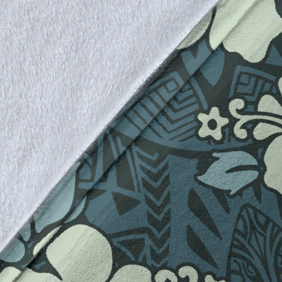 Flower Hawaiian Hibiscus Style Print Pattern Fleece Blanket